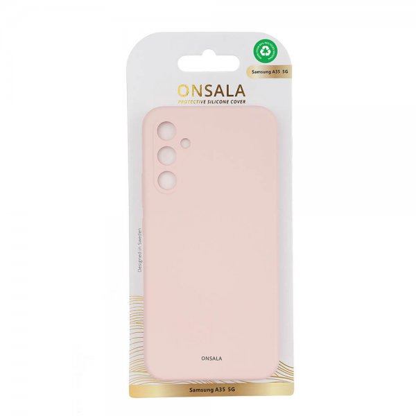 Onsala Samsung Galaxy A35 Kuori Silikonituntuma Liidunroosa