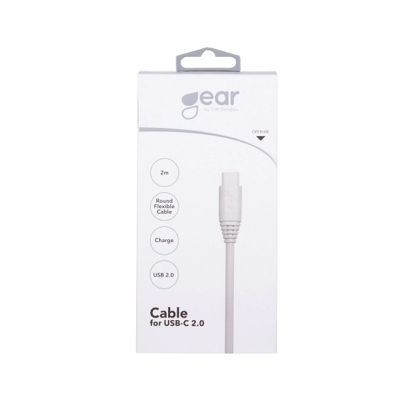 Gear USB-A–USB-C-latauskaapeli 2 m, valkoinen