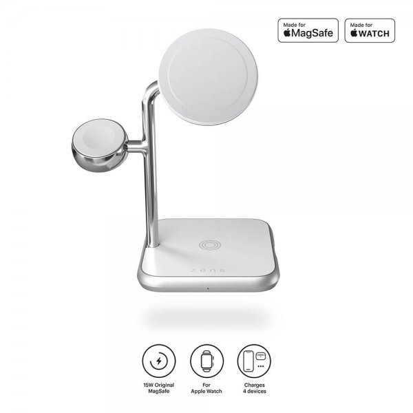 Zens 4-in-1 MagSafe/Watch langaton latausasema, valkoinen