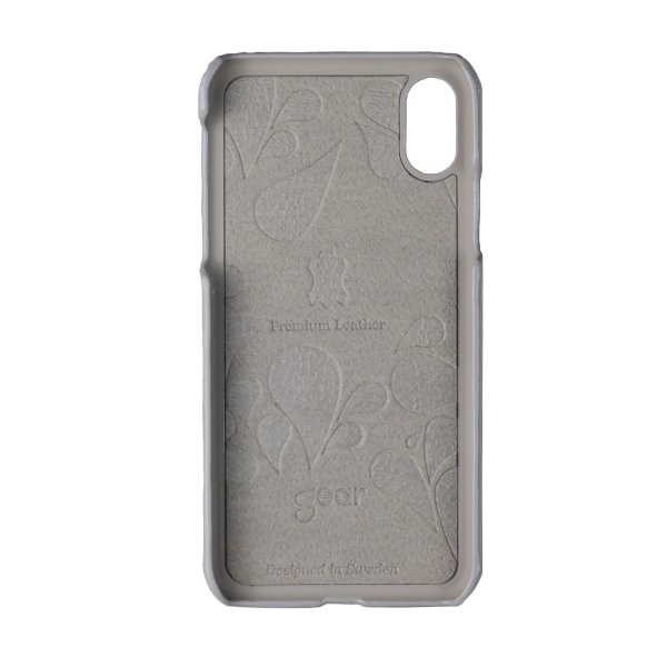 Onsala iPhone X/Xs Kuori Aitoa Nahkaa Harmaa