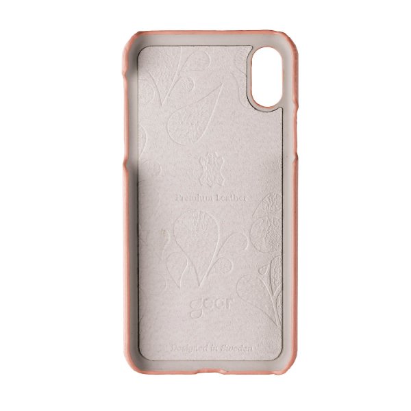 Onsala iPhone X/Xs Kotelo Aitoa Nahkaa Ruusukulta