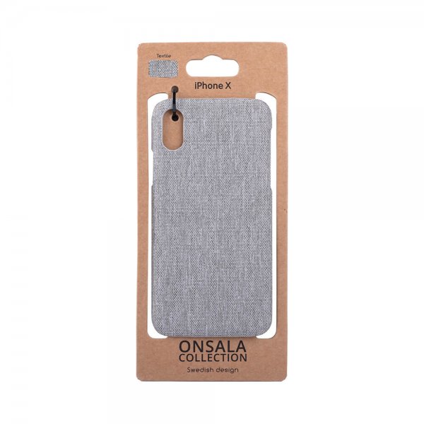 Onsala iPhone X/Xs Kuori Tekstiili Harmaa
