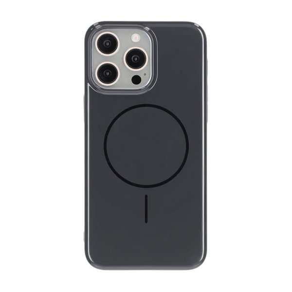 iPhone 15 Pro Max Kuori TPU MagSafe Kiiltävä Musta