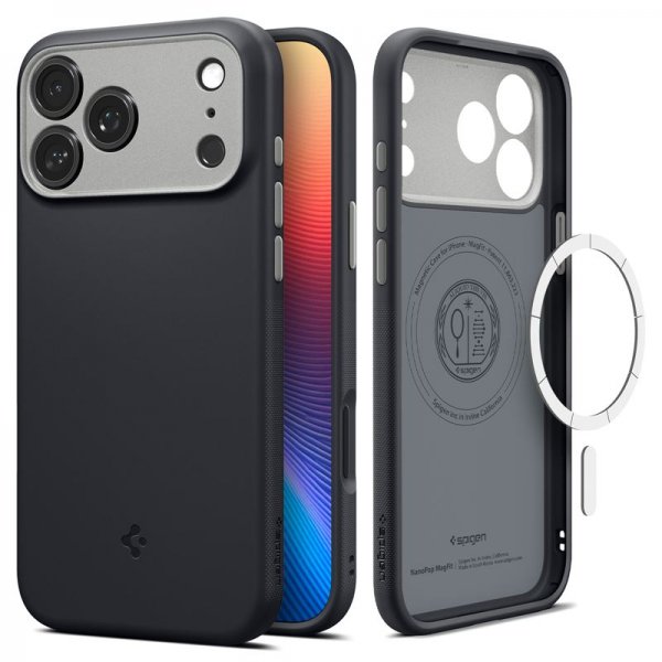 Spigen iPhone 17 Pro Max Kuori Nano Pop MagFit Black Sesame