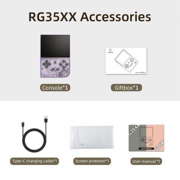 ANBERNIC RG35XX Kannettava pelikonsoli Retro 3.5" 64GB Harmaa