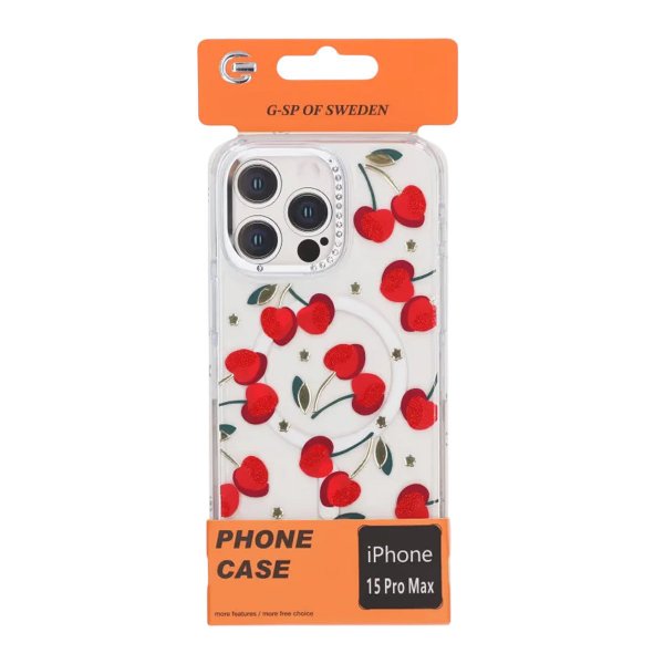 iPhone 15 Pro Max Kuori Kuvio MagSafe Kirsikka