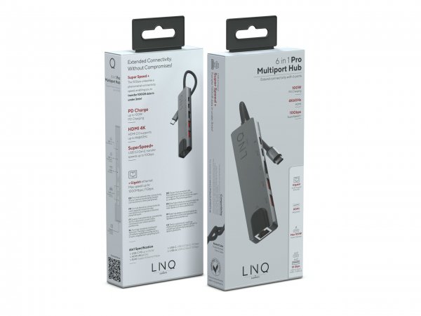 LINQ by Elements 6-in-1 Pro USB-C -moniporttihubi