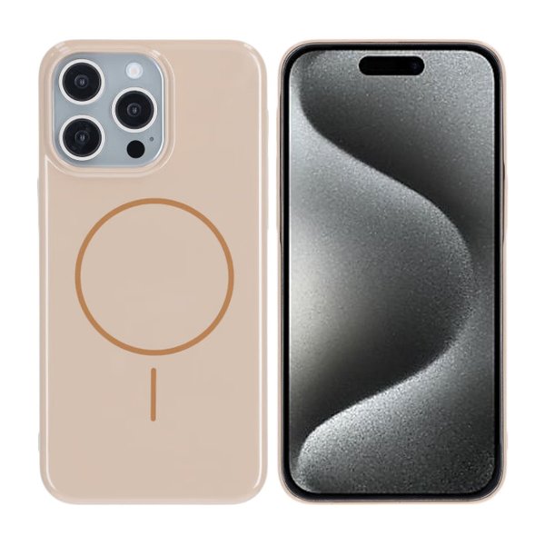 iPhone 15 Pro Max Kuori TPU MagSafe Kiiltävä Kulta