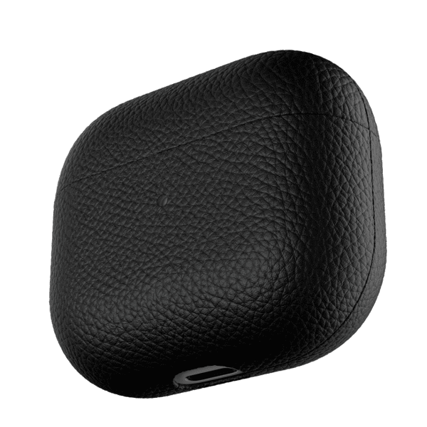 KeyBudz PodSkinz Artisan Series Airpods 3 -suojakuori, aitoa nahkaa, musta