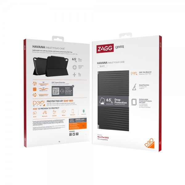Gear4 iPad 10.9 (10. sukupolvi)/iPad 11 (A16) kotelo Havana Folio musta