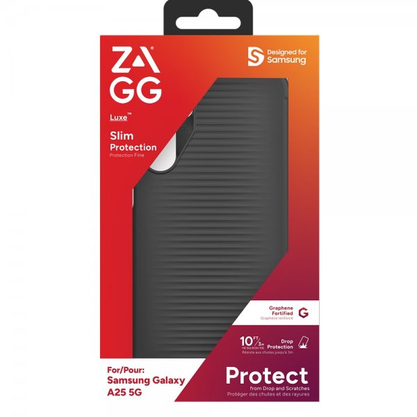 ZAGG Samsung Galaxy A25 -suojakuori Luxe, musta