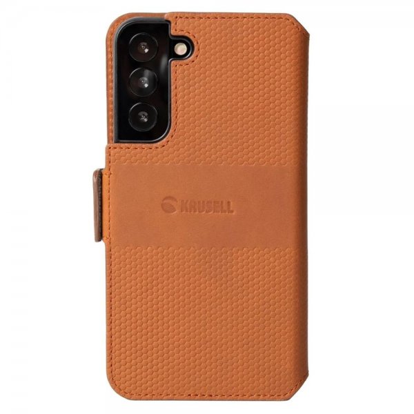Krusell Samsung Galaxy S22 Plus Kotelo Leather PhoneWallet Cognac