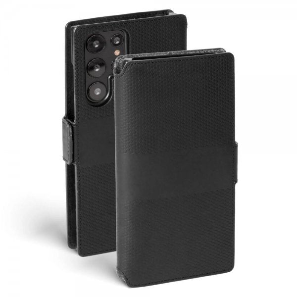 Krusell Samsung Galaxy S22 Ultra Kotelo Leather PhoneWallet Musta