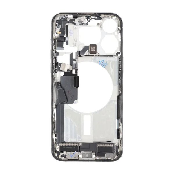 Keskikehys pikkutarvikkeilla iPhone 15 Pro Max - Valkoinen Titaani OEM