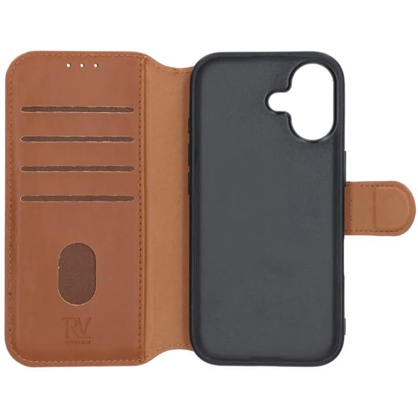 Rvelon iPhone 17 -kotelo, 4 korttipaikkaa, MagSafe, ruskea