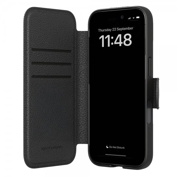 agood company iPhone Air -lompakkokotelo, pyöreä, musta