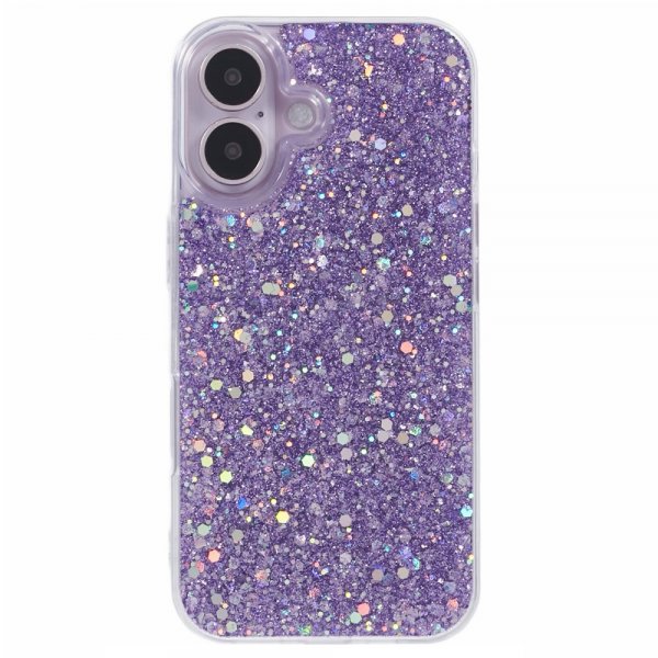 Nordic Covers iPhone 16 -suojakuori, Sparkle Series, liila