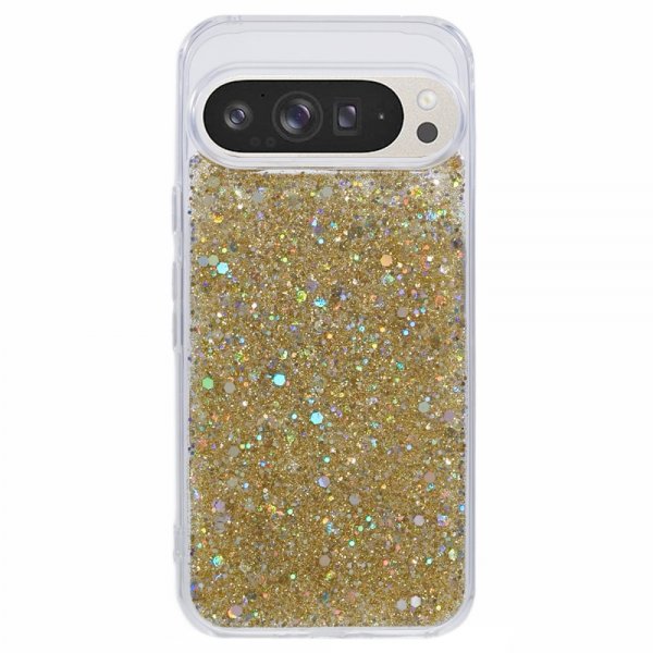 Nordic Covers Google Pixel 9 Pro XL -suojakuori, Sparkle Series, Citrine Gold