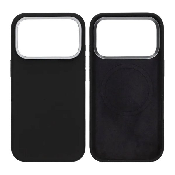 iPhone 17 Pro Max Kuori Silikoni MagSafe Jalusta Musta