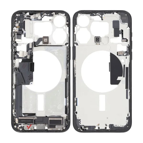 Keskikehys pikkutarvikkeineen iPhone 15 Pro Max - Puolivalmis musta titaani OEM