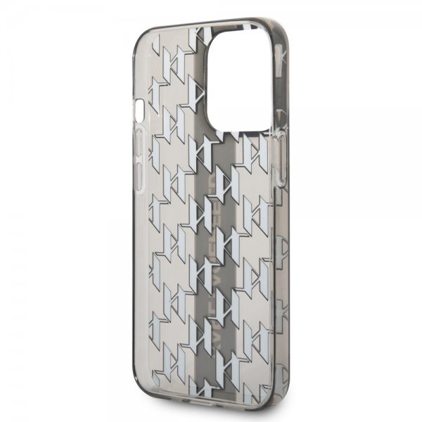 Karl Lagerfeld iPhone 14 Pro Kuori Monogram Vertical Stripe Musta