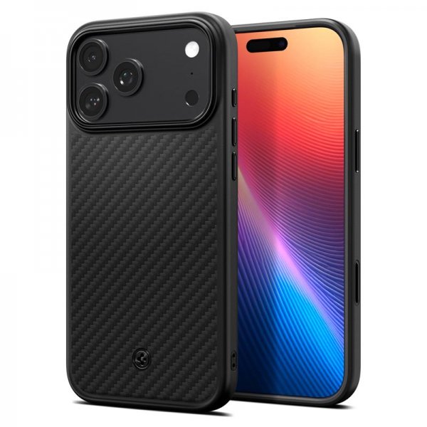 Spigen iPhone 17 Pro Max -kuori Enzo Aramid T MagFit, musta