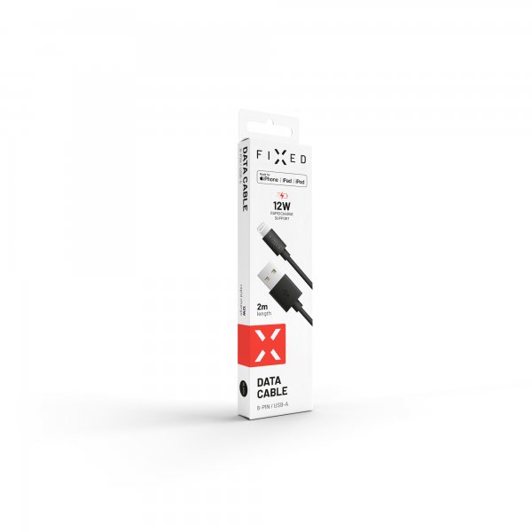 Kiinteä USB-A–Lightning-kaapeli 2 m musta