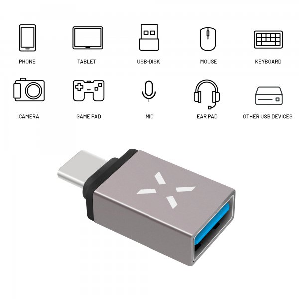 Kiinteä sovitinjohto USB-C–USB-A