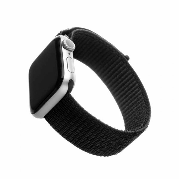 Kiinteä Apple Watch 38/40/41/42mm ranneke, nailonhihna, musta