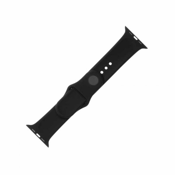 Kiinteä Apple Watch 38/40/41/42mm ranneke silikonihihna musta