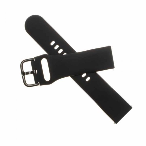 Fixed Samsung Galaxy Watch 20mm Armband Silicone Strap Musta