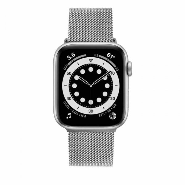 Kiinteä Apple Watch 44/45/46mm/Apple Watch Ultra ranneke, mesh-ranneke, hopea