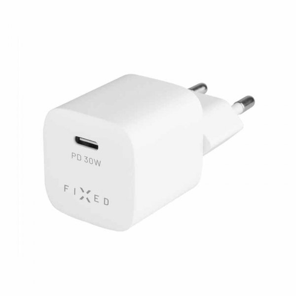 Fixed Laddare Mini PD Travel Charger USB-C 30W Valkoinen