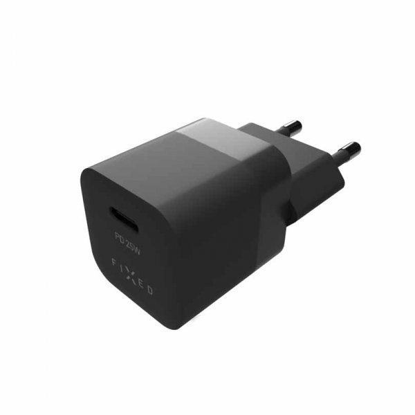 Fixed Laddare Mini PD Travel Charger USB-C 25W Musta