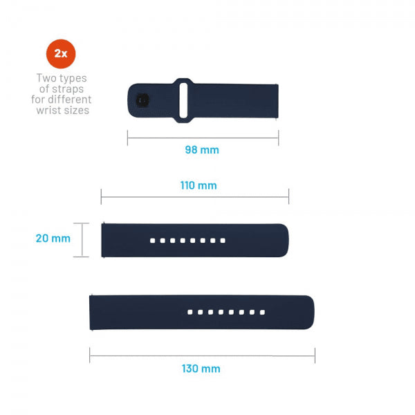 Kiinteä Samsung Galaxy Watch 20mm Ranneke Silikoni Urheilullinen Ranneke Sininen