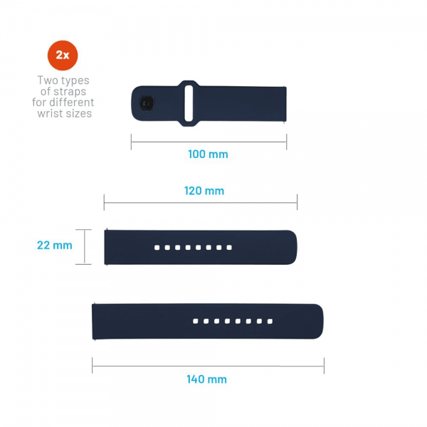 Kiinteä Samsung Galaxy Watch 22mm Ranneke Silikoni Urheilullinen Hihna Sininen