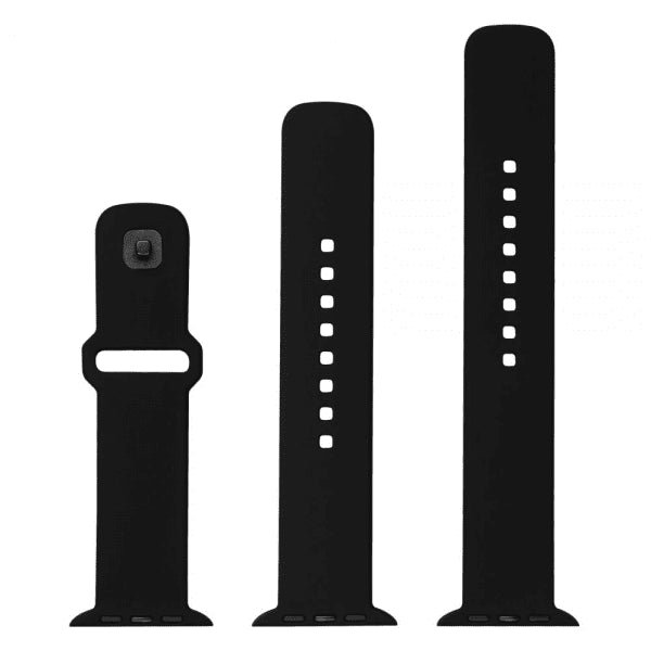 Kiinteä Apple Watch 38/40/41/42mm ranneke silikoni sporttiremmi musta