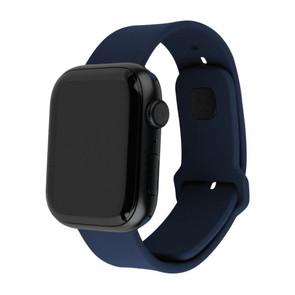 Kiinteä Apple Watch 38/40/41/42mm ranneke Silikoninen Sport Strap Tummansininen