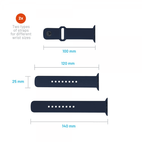 Kiinteä Apple Watch Ultra 49 mm ranneke silikoniurheiluranneke, sininen