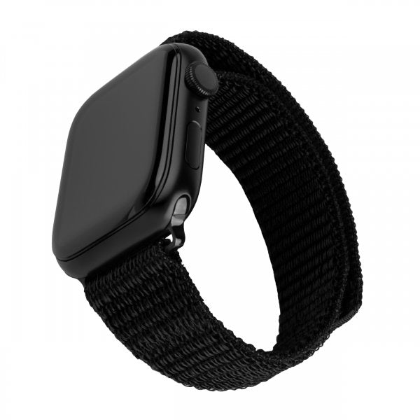Kiinteä Apple Watch 38/40/41/42mm ranneke, nailonia, urheilullinen, musta