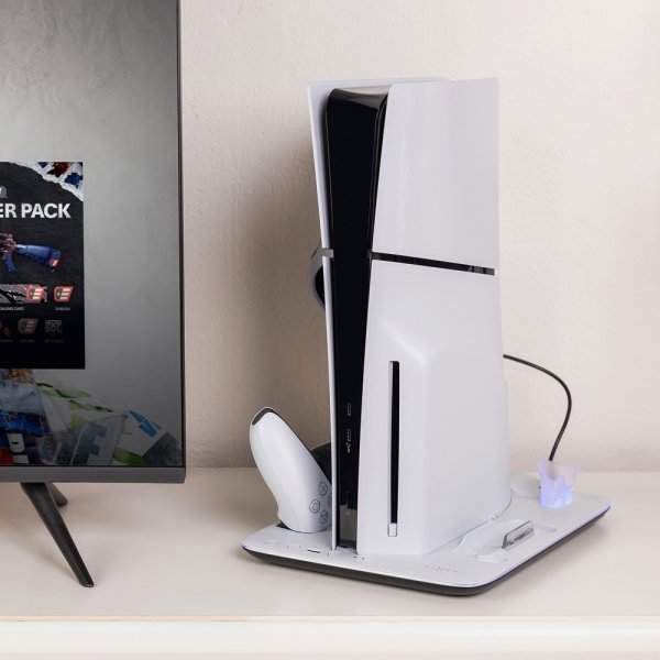 Kiinteä monitoiminen PS5 Slim -jäähdytys-/latausasema