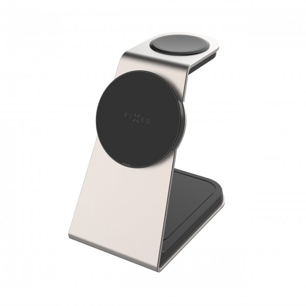 Kiinteä 3-in-1 MagSafe-laturi MagPowerstation Alu 15W Qi2 Titanium