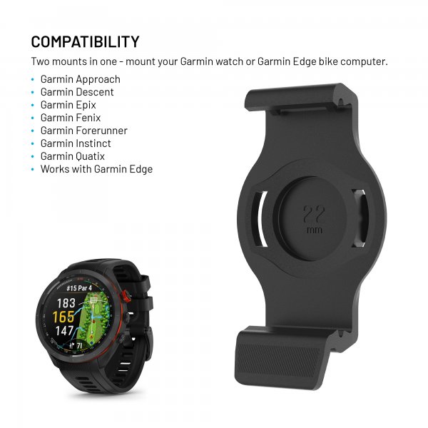 Kiinteä Garmin-älykello 22mm ohjaustankokiinnike