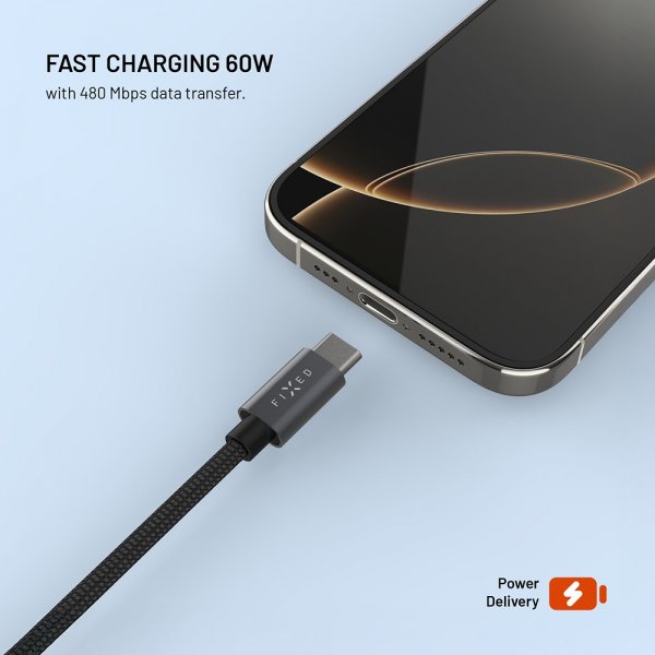 Kiinteä USB-C-kaapeli älykellon latauksella 1,5 m musta