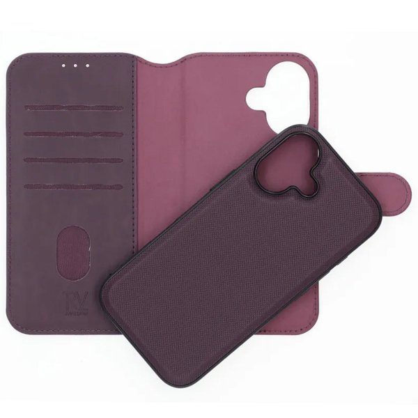 Rvelon iPhone 17 -kotelo, jossa 4 korttipaikkaa ja irrotettava kuori, violetti