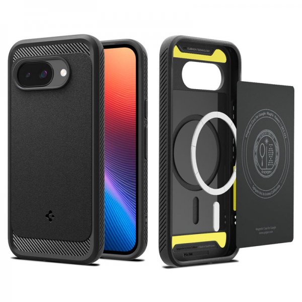 Spigen Google Pixel 9a suojakuori Rugged Armor MagFit Matte Black