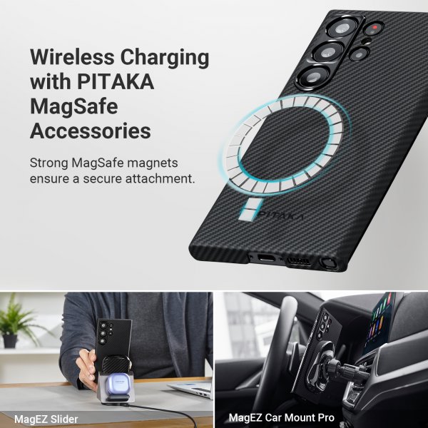 Pitaka Samsung Galaxy S23 Ultra -suojakuori MagEZ Case 3 Black/Grey Twill