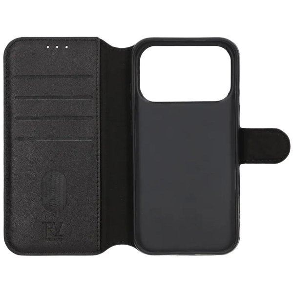 Rvelon iPhone 17 Pro Kotelo Aidosta Nahasta Musta