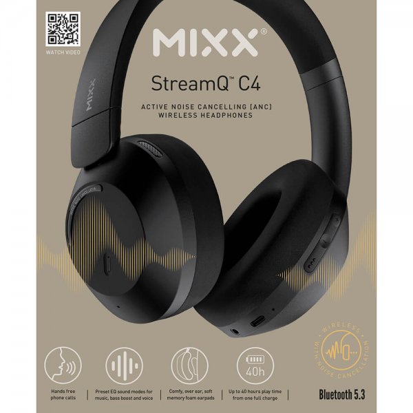 Mixx Kuulokkeet StreamQ C4 Over-Ear ANC Musta