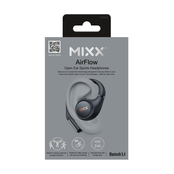 Mixx langattomat AirFlow Sport-kuulokkeet, musta